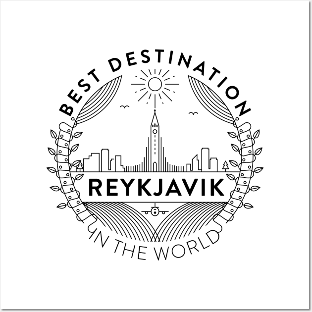 Reykjavik Minimal Badge Design Wall Art by kursatunsal